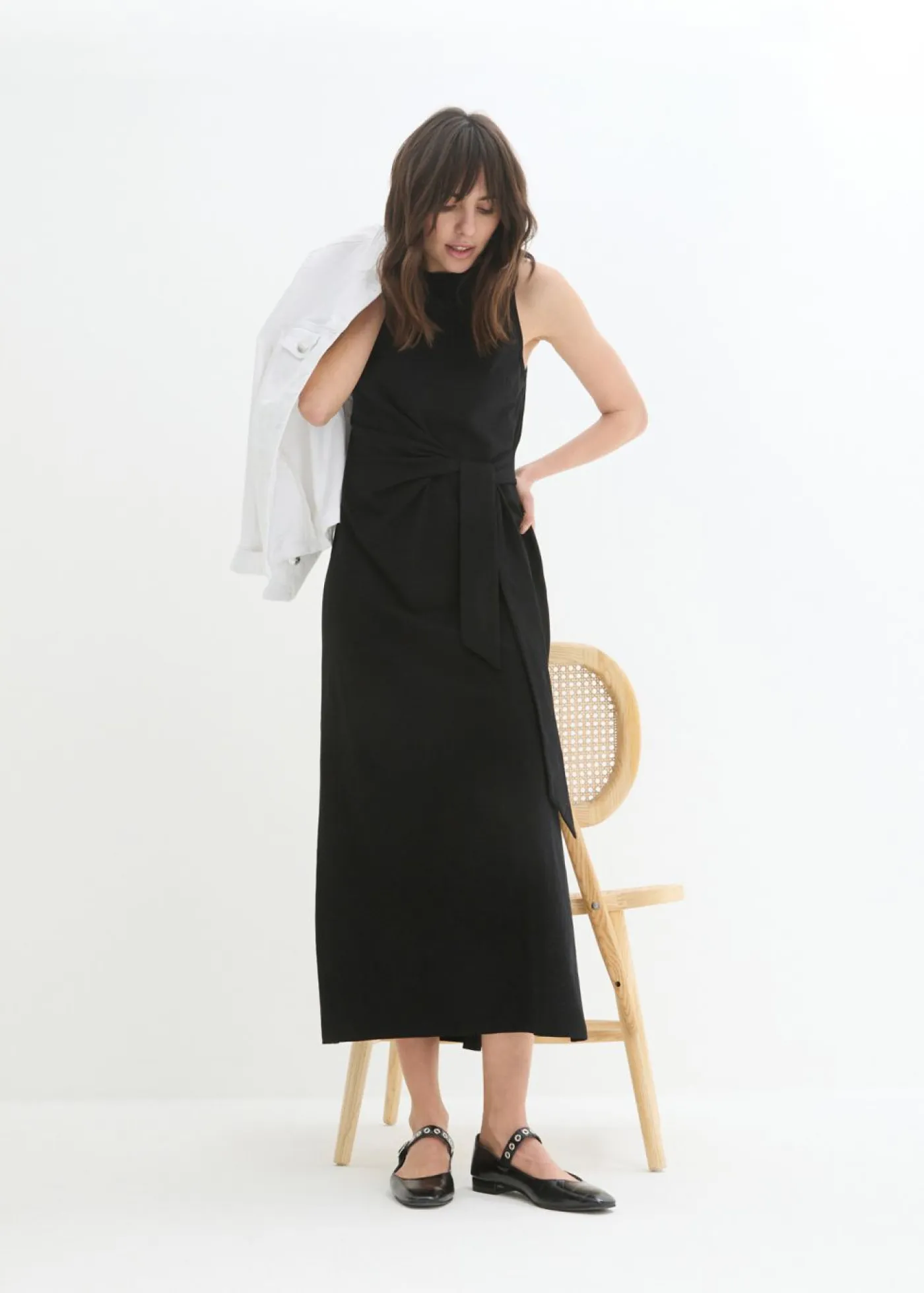 Best Vestido de punto con nudo Mujer Vestidos