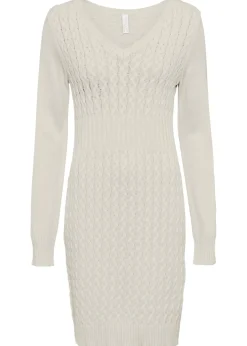 Online Vestido de punto con patrón trenzado Mujer Vestidos|Ropa De Punto