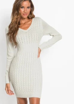 Online Vestido de punto con patrón trenzado Mujer Vestidos|Ropa De Punto
