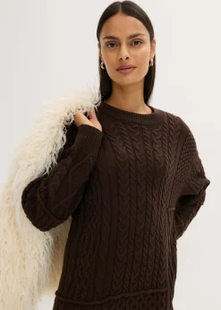Best Vestido de punto con patrón trenzado Mujer Vestidos|Ropa De Punto