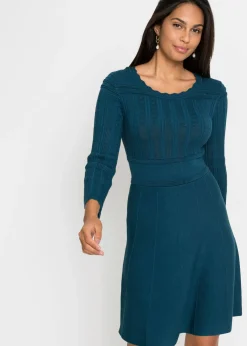Best Vestido de punto con patrón ajour Mujer Vestidos|Ropa De Punto
