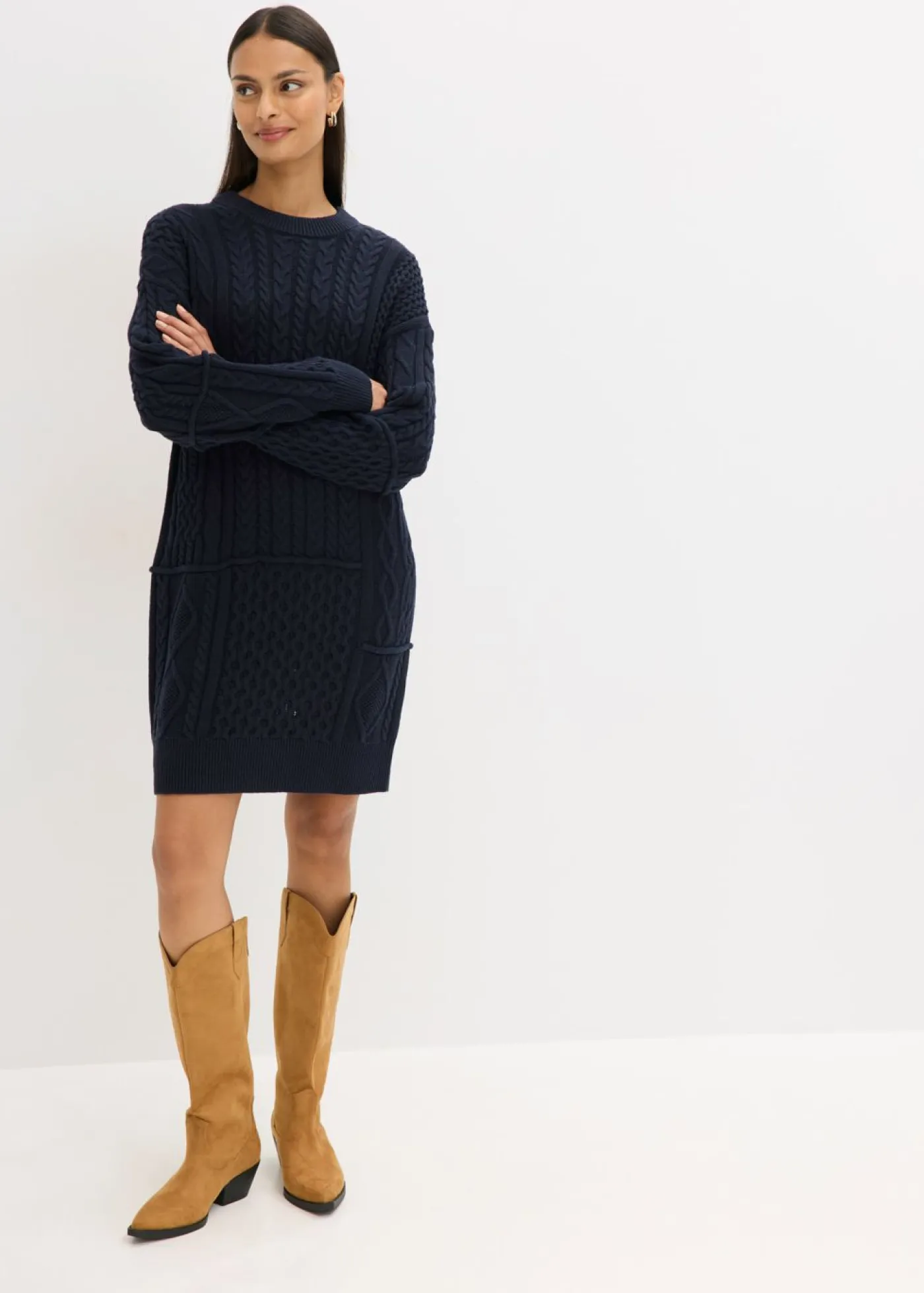 Clearance Vestido de punto con patrón trenzado Mujer Vestidos|Ropa De Punto