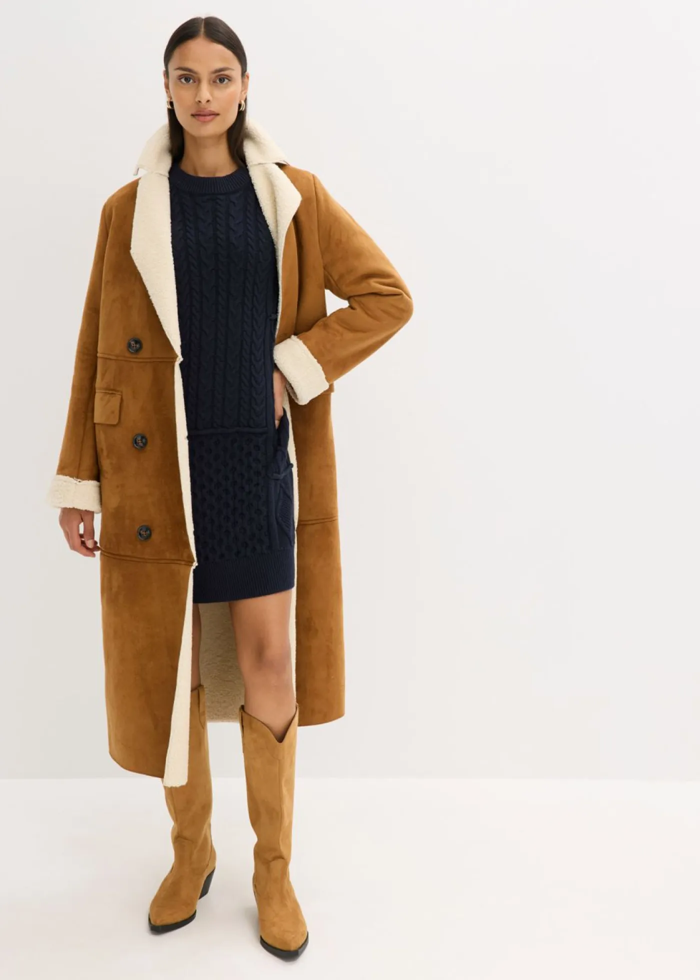 Clearance Vestido de punto con patrón trenzado Mujer Vestidos|Ropa De Punto