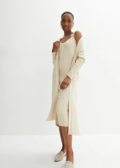Outlet Vestido de punto con seda Mujer Premium|Vestidos