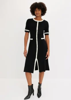 Sale Vestido de punto con viscosa Mujer Vestidos|Novedades