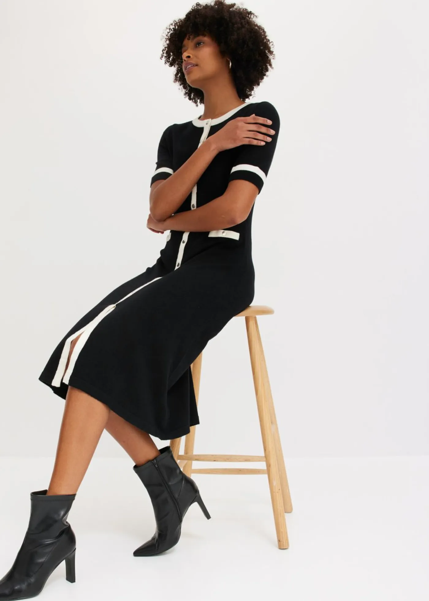 Sale Vestido de punto con viscosa Mujer Vestidos|Novedades