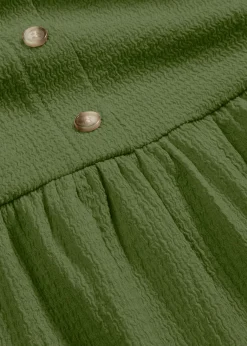Clearance Vestido de punto con volantes y botones decorativos Mujer Vestidos