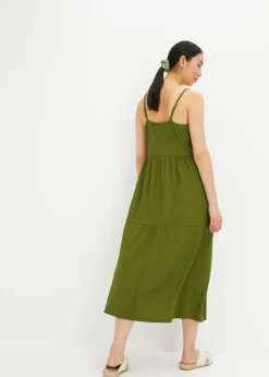 Clearance Vestido de punto con volantes y botones decorativos Mujer Vestidos