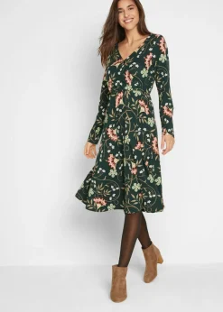 Vestido de punto de algodón con diseño cruzado Mujer Vestidos
