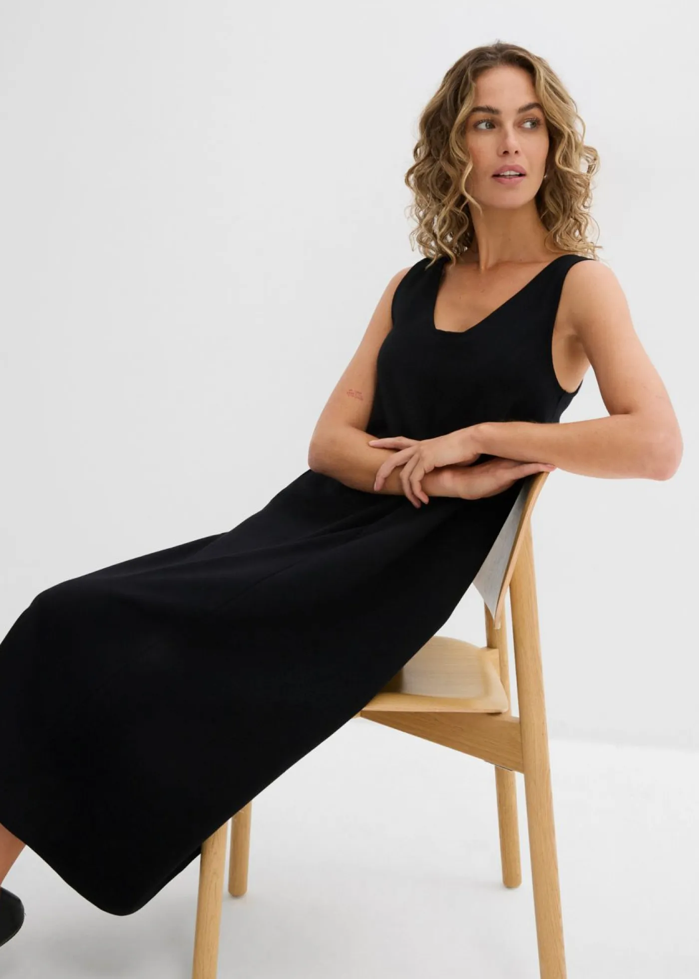 Online Vestido de punto de algodón orgánico puro Mujer Esenciales|Vestidos