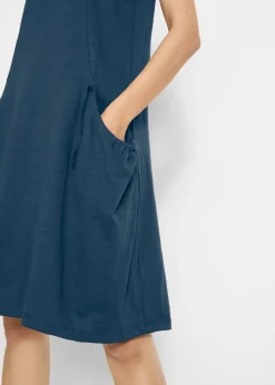 Online Vestido de punto de algodón con bolsillos Mujer Vestidos