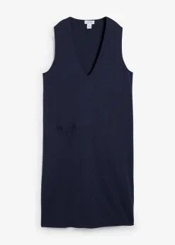 Vestido de punto de algodón puro Mujer Esenciales|Vestidos