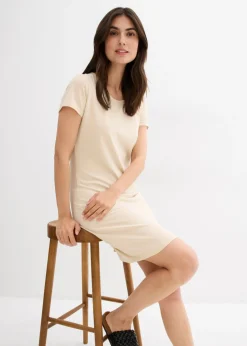 Discount Vestido de punto de algodón orgánico elástico Mujer Básicos|Vestidos