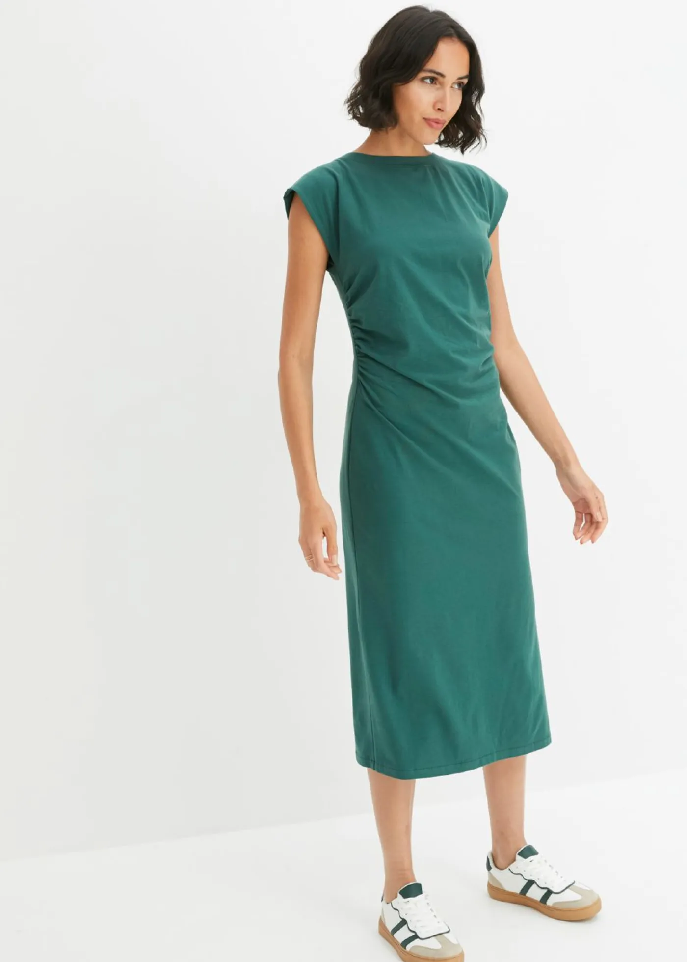 Online Vestido de punto de algodón con elástico Mujer Vestidos