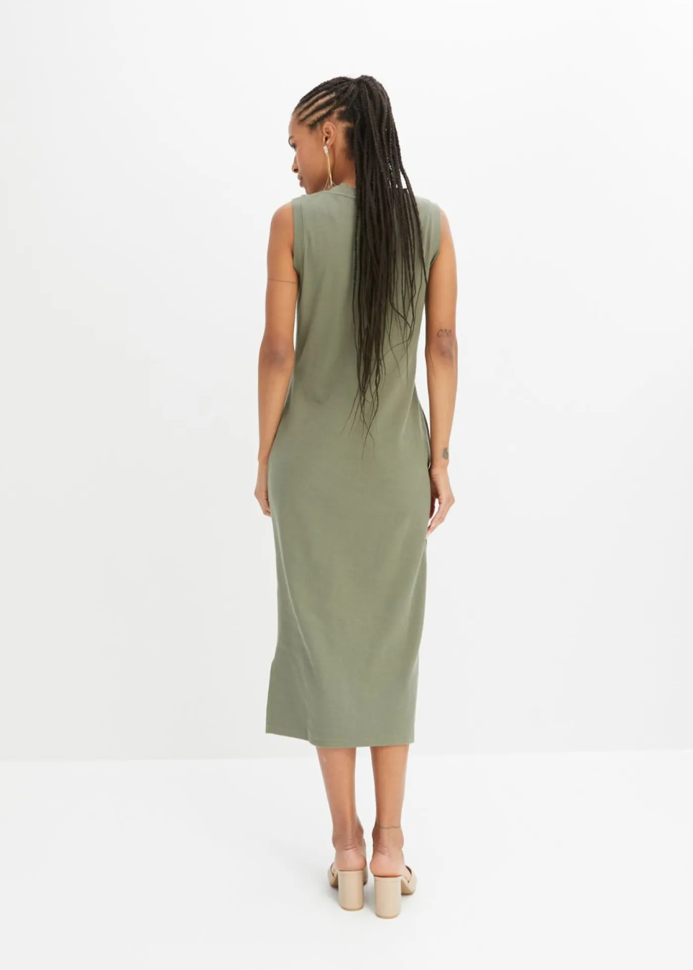 Sale Vestido de punto de algodón con elástico Mujer Vestidos