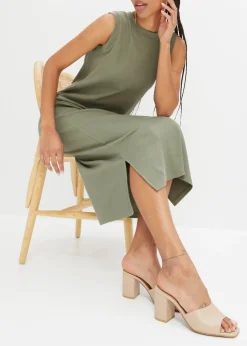 Sale Vestido de punto de algodón con elástico Mujer Vestidos