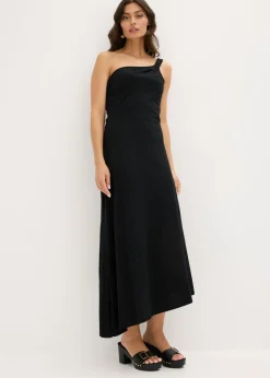 Best Vestido de punto de algodón con dobladillo asimétrico y detalle de nudo en el hombro Mujer Vestidos