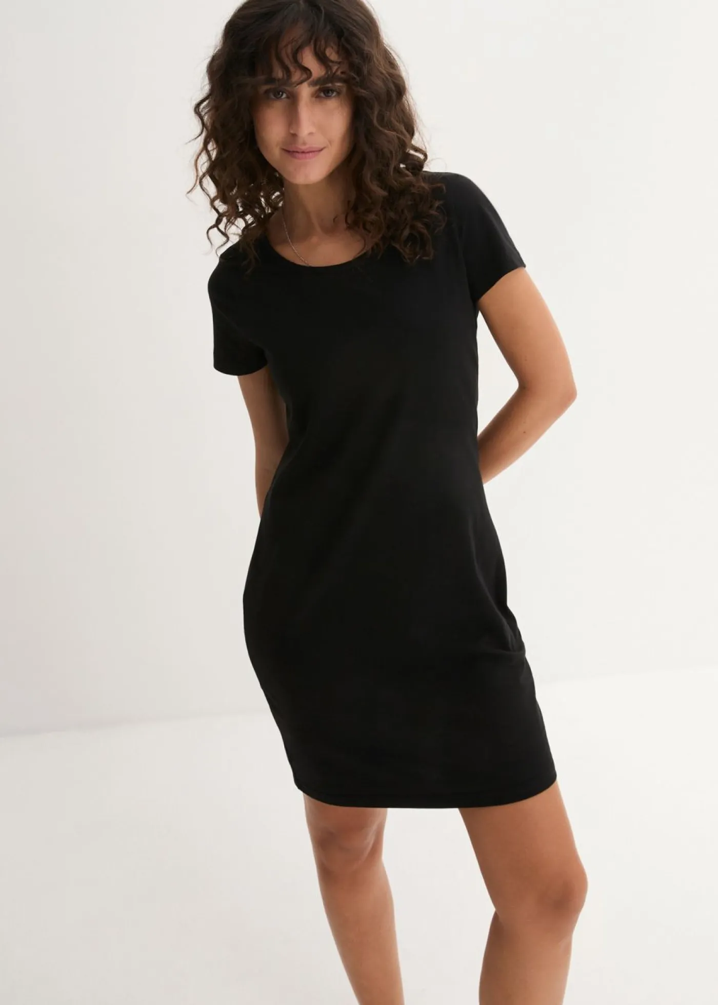 Clearance Vestido de punto de algodón orgánico elástico Mujer Básicos|Vestidos