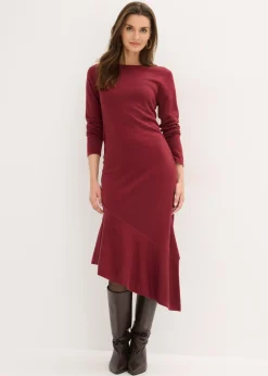 Best Vestido de punto de algodón y cachemir con dobladillo asimétrico Mujer Vestidos|Ropa De Punto