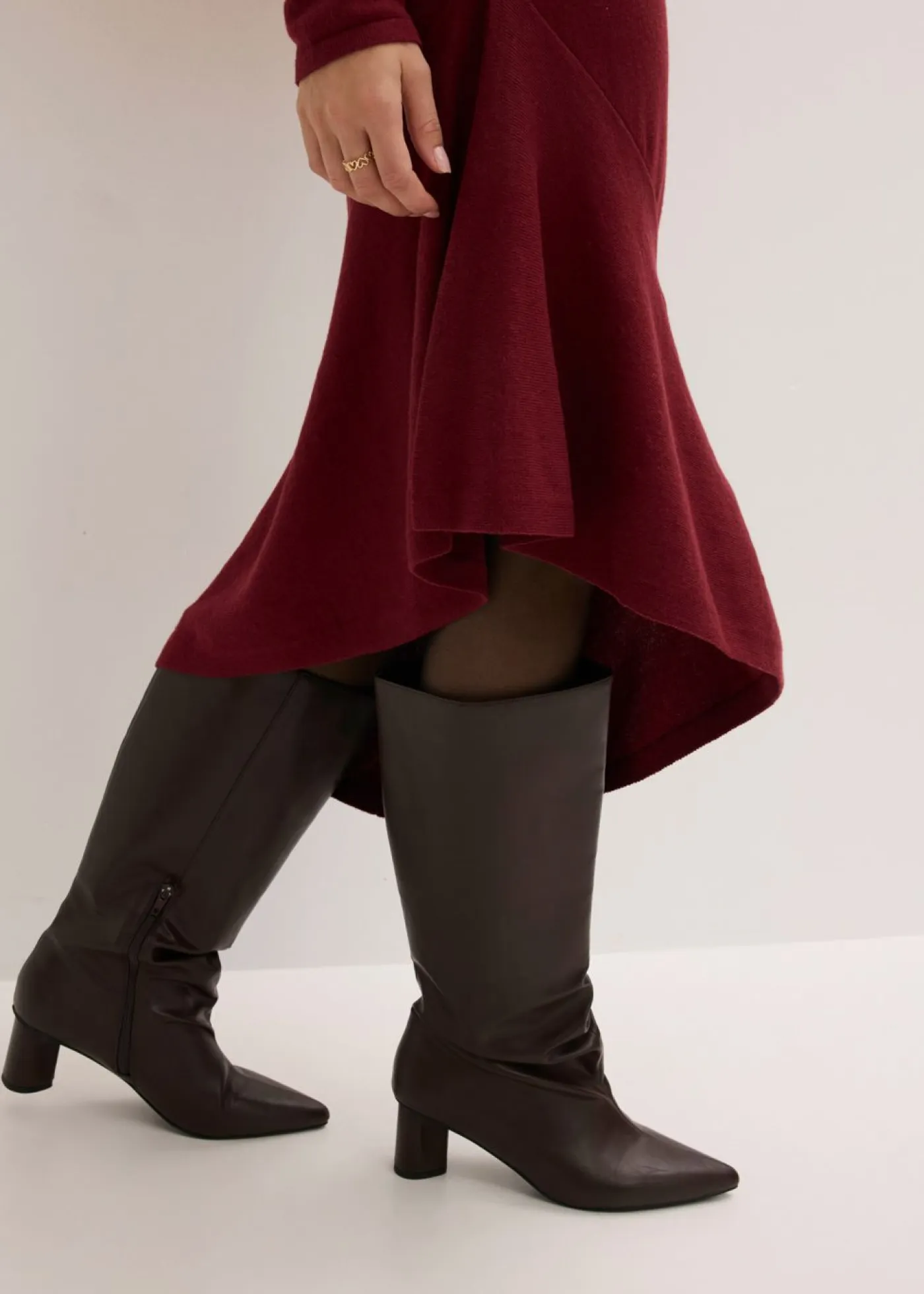 Best Vestido de punto de algodón y cachemir con dobladillo asimétrico Mujer Vestidos|Ropa De Punto