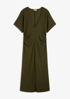 New Vestido de punto de canalé con fruncido lateral Mujer Vestidos