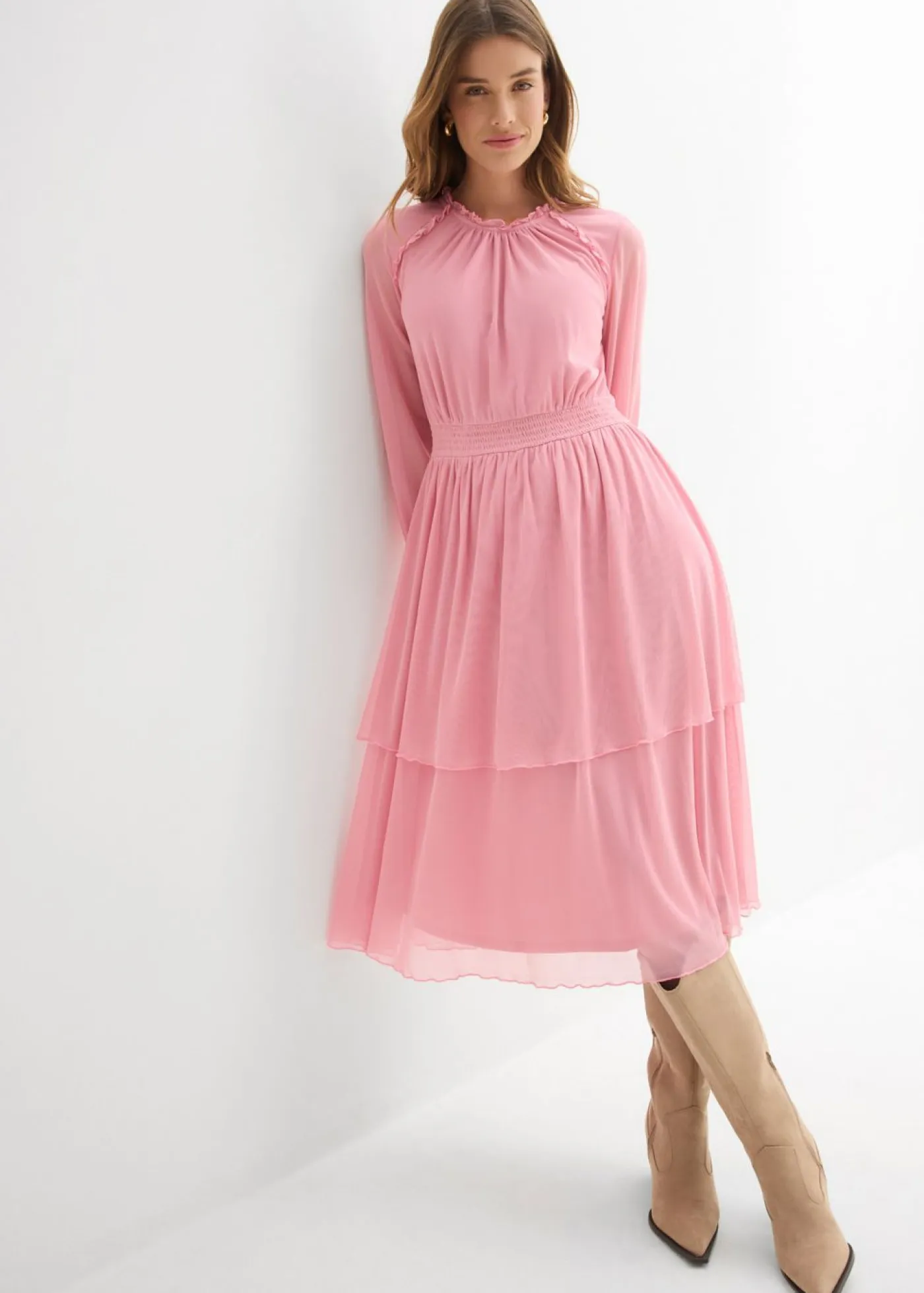 Vestido de punto de malla fina Mujer Vestidos|Novedades
