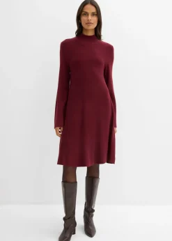 Outlet Vestido de punto de mezcla de viscosa con línea en A Mujer Esenciales|Vestidos