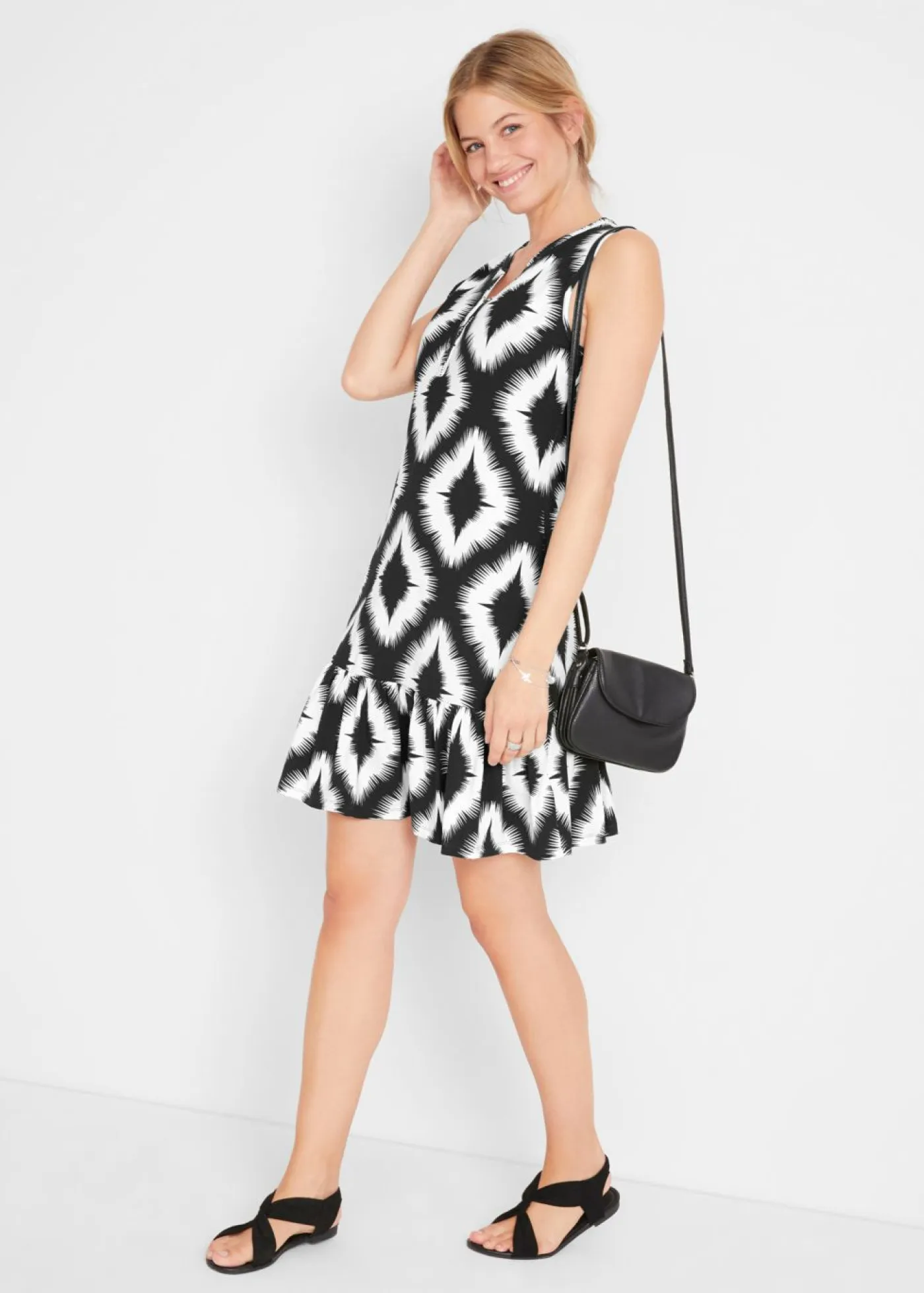 Vestido de punto de mezcla de algodón suave Mujer Vestidos