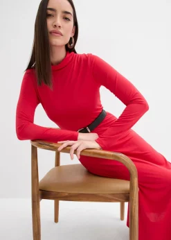 New Vestido de punto de mezcla de modal suave Mujer Esenciales|Vestidos