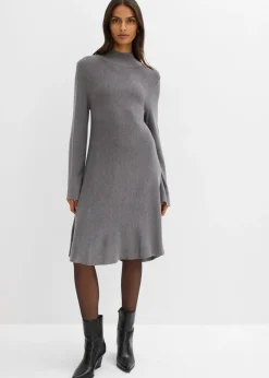 Outlet Vestido de punto de mezcla de viscosa con línea en A Mujer Esenciales|Vestidos