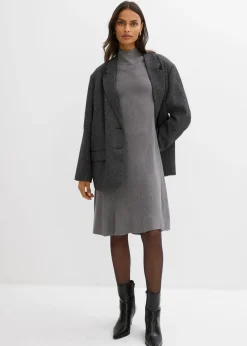 Outlet Vestido de punto de mezcla de viscosa con línea en A Mujer Esenciales|Vestidos