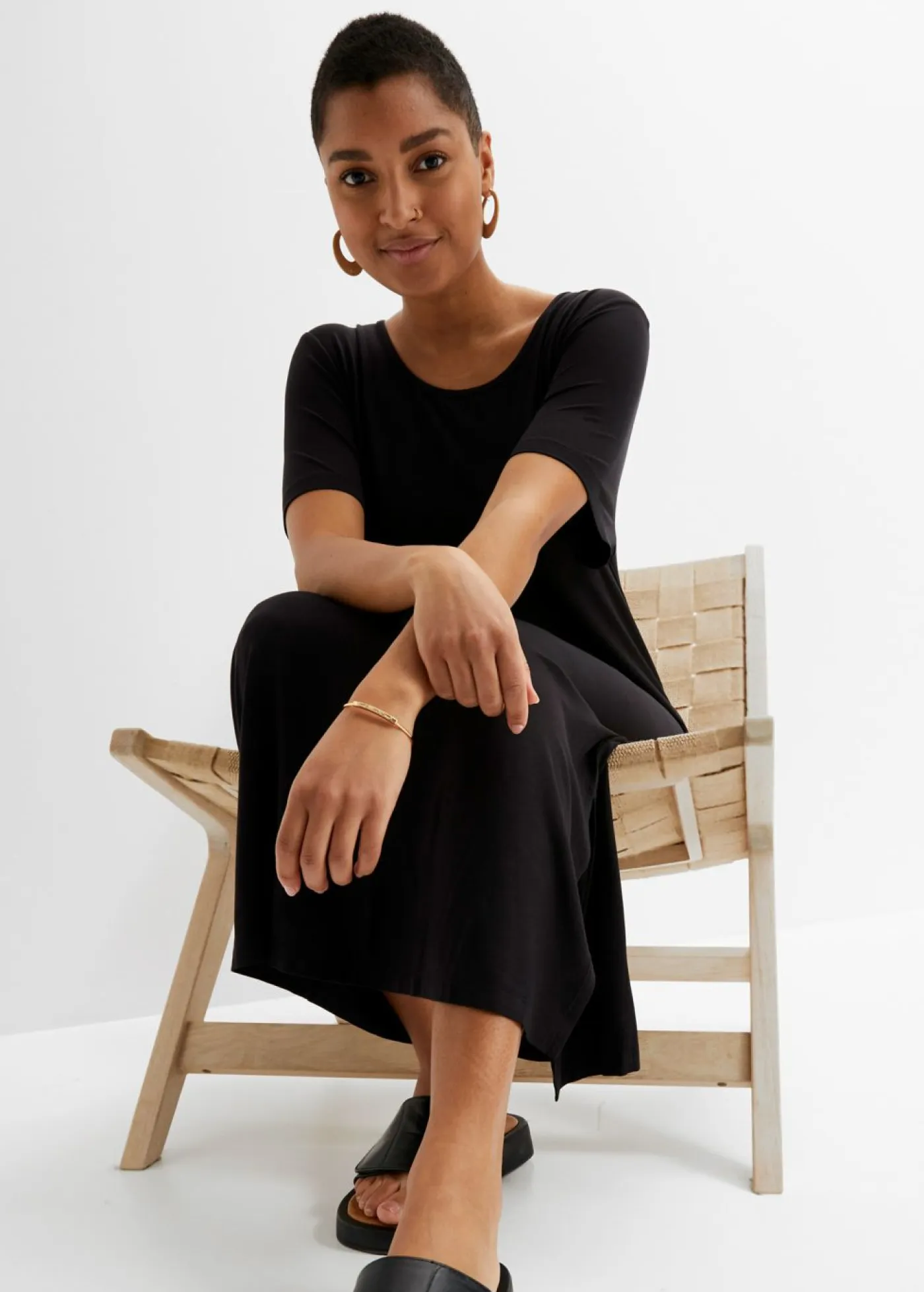 Sale Vestido de punto de mezcla de viscosa fluida Mujer Vestidos