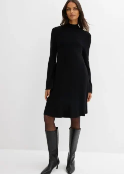 Discount Vestido de punto de mezcla de viscosa con línea en A Mujer Esenciales|Vestidos
