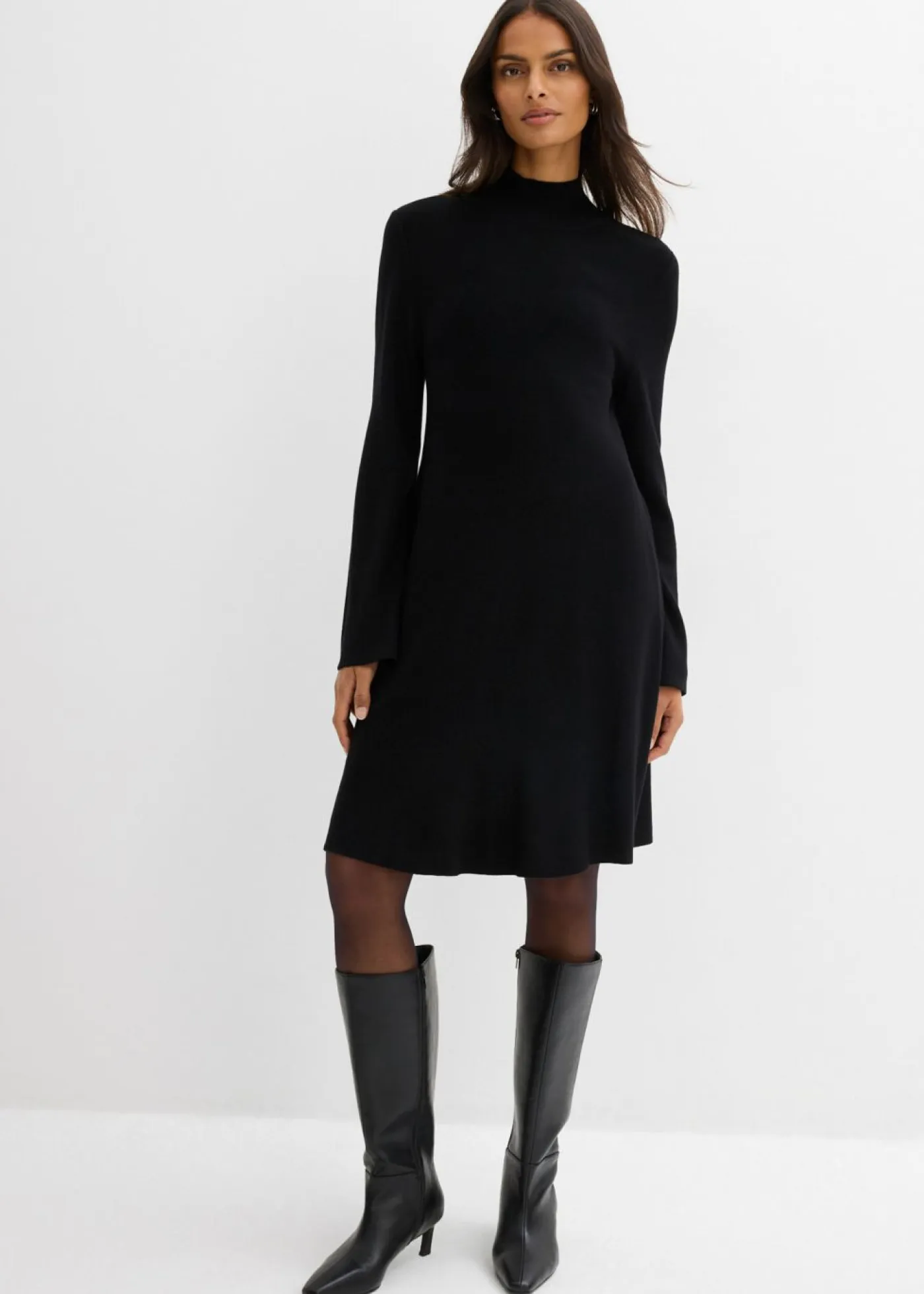 Discount Vestido de punto de mezcla de viscosa con línea en A Mujer Esenciales|Vestidos
