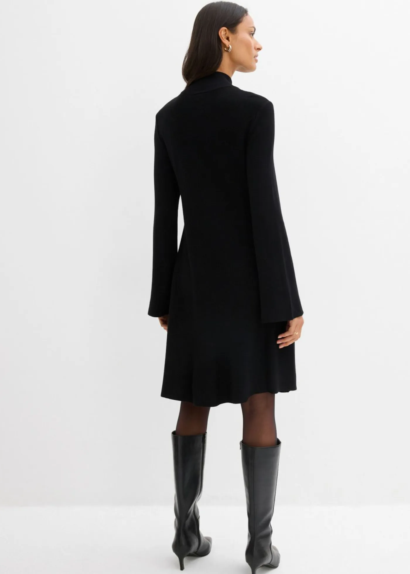 Discount Vestido de punto de mezcla de viscosa con línea en A Mujer Esenciales|Vestidos