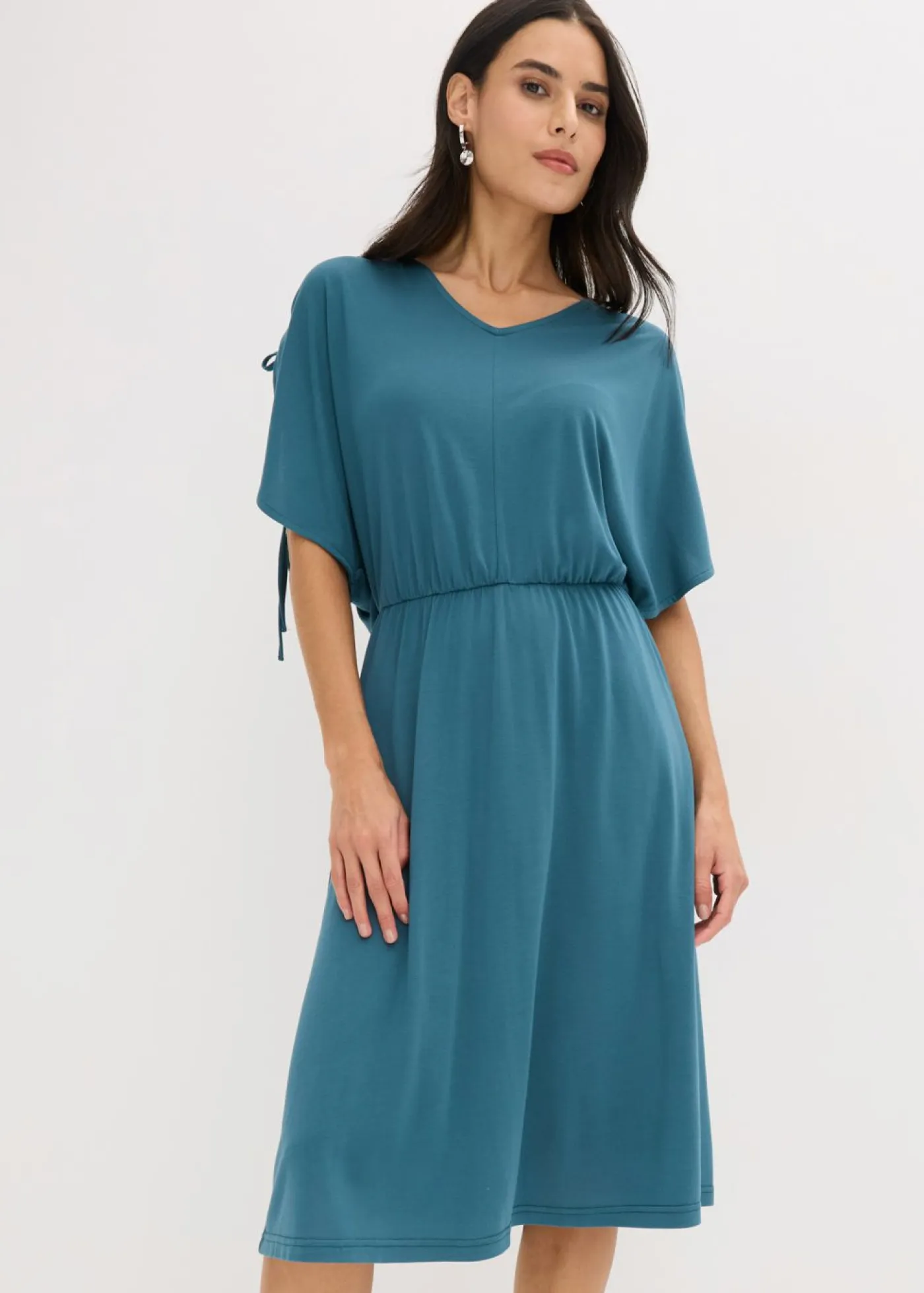 New Vestido de punto de mezcla de modal suave Mujer Vestidos