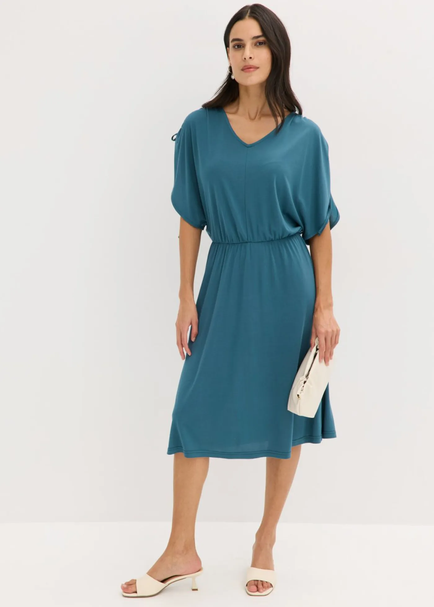 New Vestido de punto de mezcla de modal suave Mujer Vestidos
