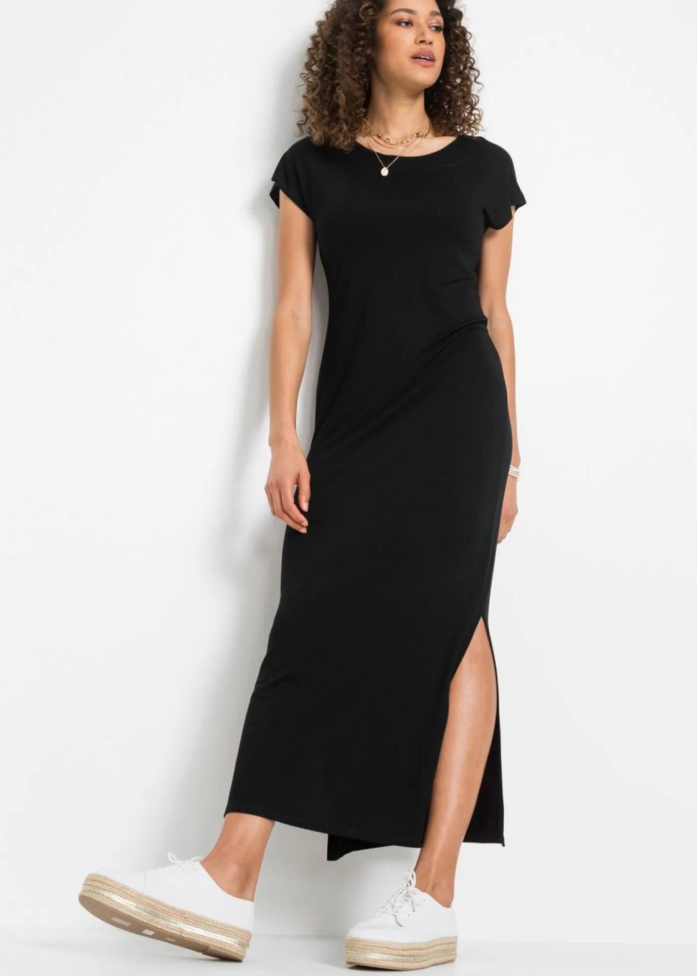 Clearance Vestido de punto de mezcla fluida de viscosa y elastano Mujer Vestidos|Tallas Pequeñas