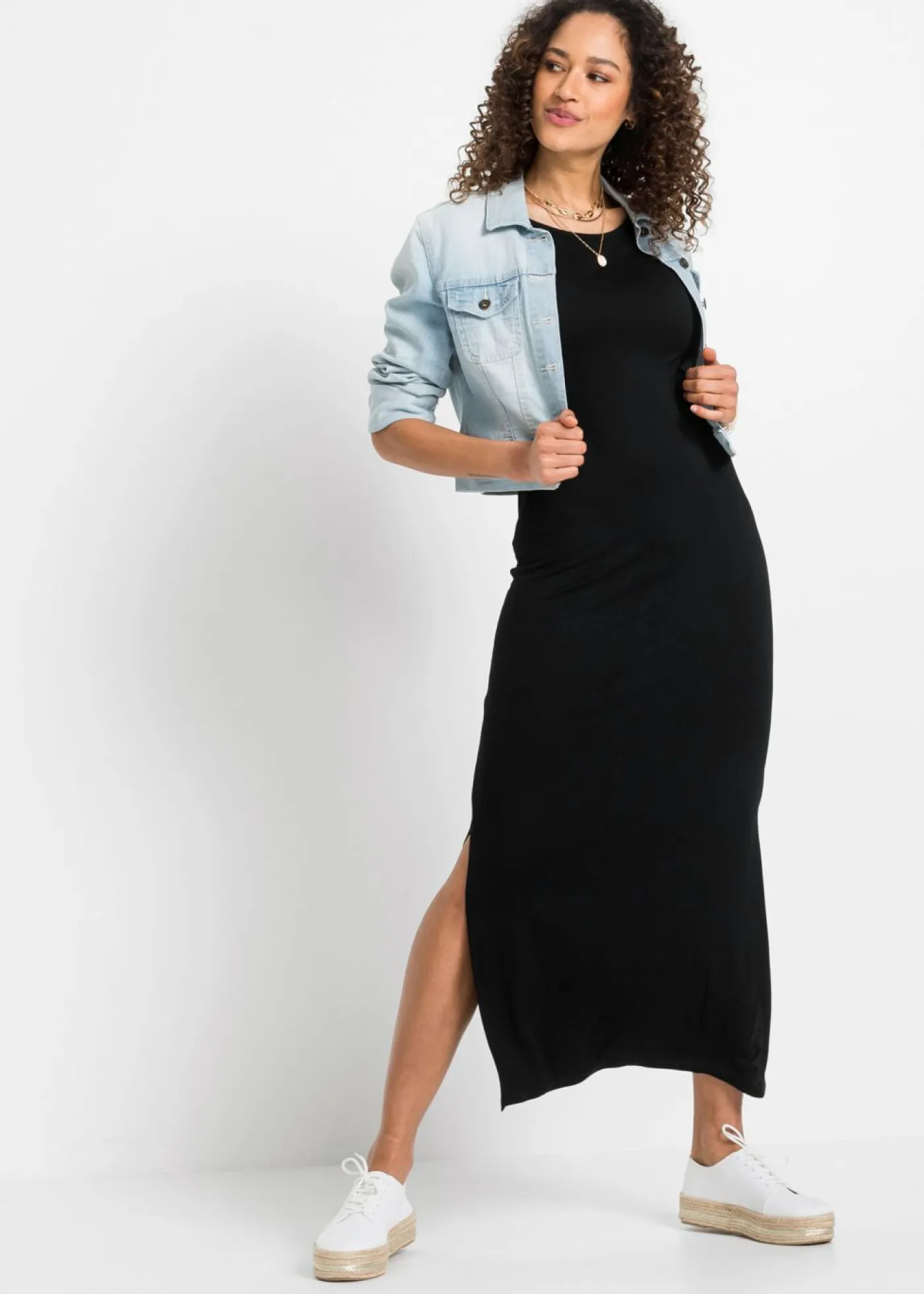 Clearance Vestido de punto de mezcla fluida de viscosa y elastano Mujer Vestidos|Tallas Pequeñas