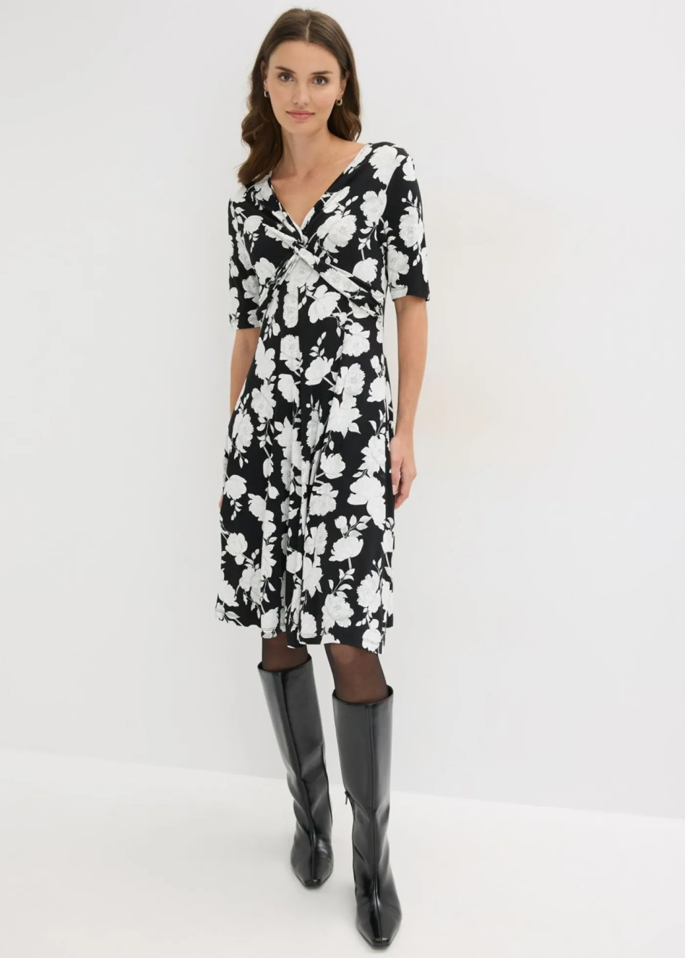 Best Vestido de punto de mezcla de viscosa con drapeado Mujer Vestidos