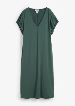Discount Vestido de punto de mezcla de viscosa con escote en V Mujer Esenciales|Vestidos