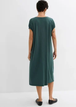 Discount Vestido de punto de mezcla de viscosa con escote en V Mujer Esenciales|Vestidos