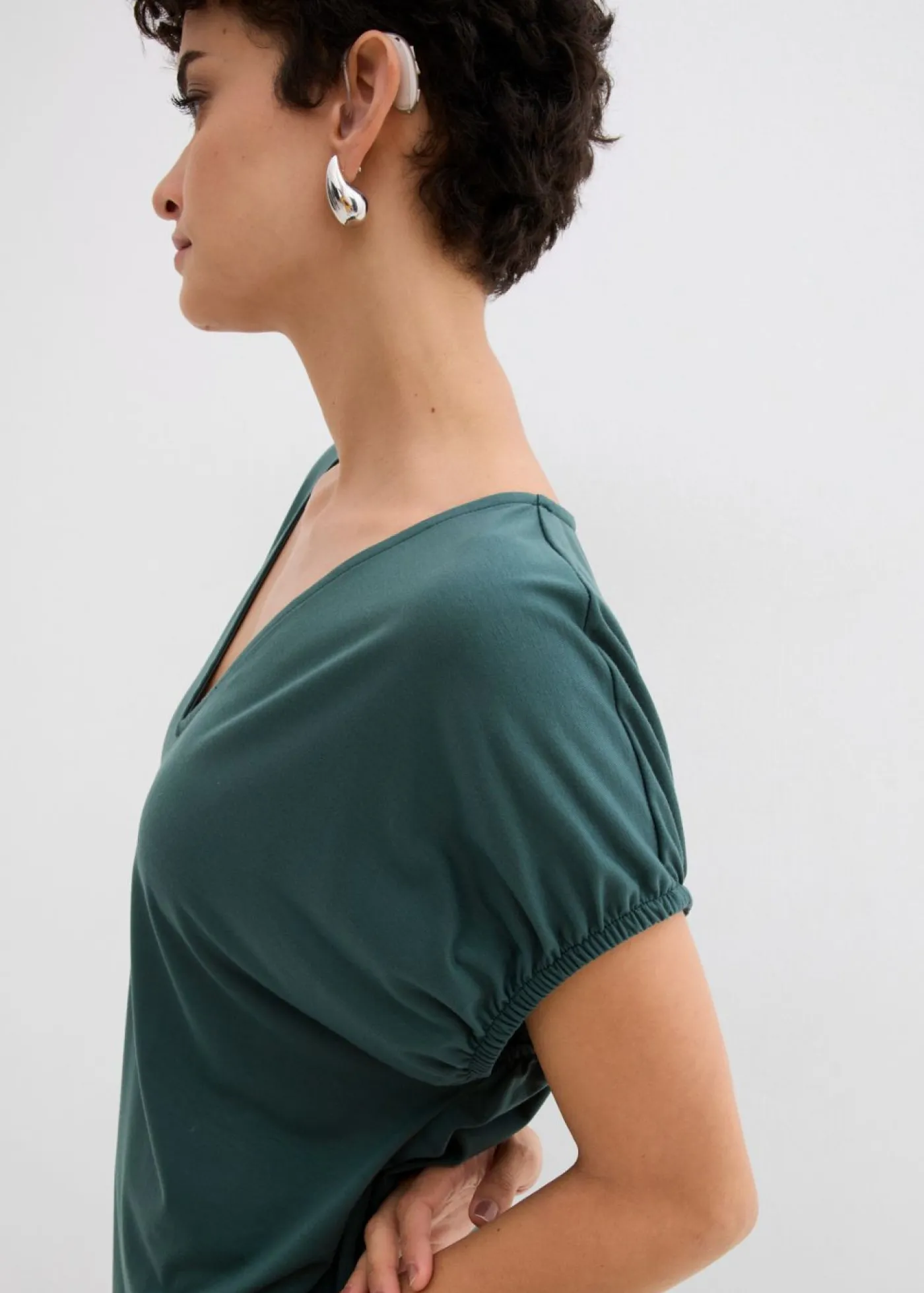 Discount Vestido de punto de mezcla de viscosa con escote en V Mujer Esenciales|Vestidos