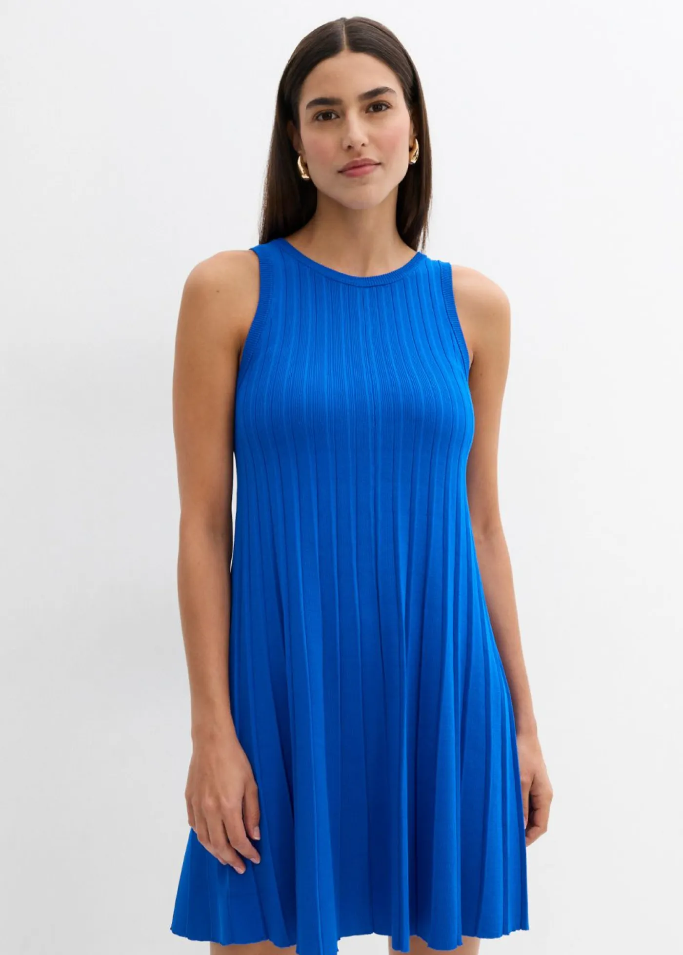 Outlet Vestido de punto de mezcla de viscosa con línea en A Mujer Esenciales|Vestidos