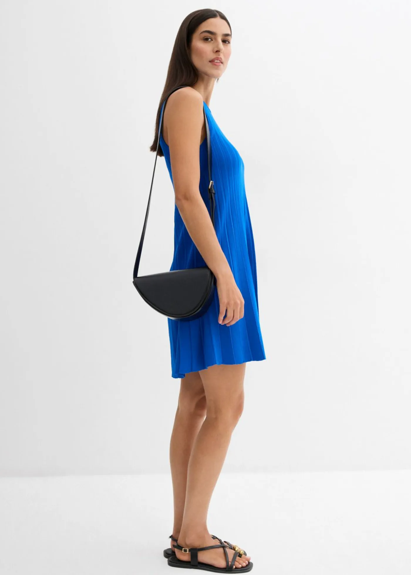 Outlet Vestido de punto de mezcla de viscosa con línea en A Mujer Esenciales|Vestidos