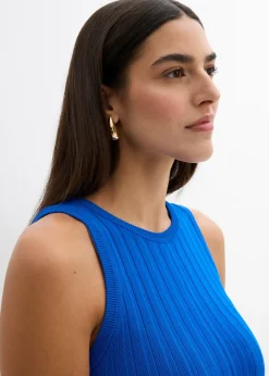 Outlet Vestido de punto de mezcla de viscosa con línea en A Mujer Esenciales|Vestidos