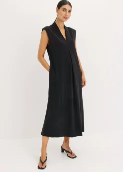 Sale Vestido de punto de piqué de viscosa con hombreras Mujer Vestidos