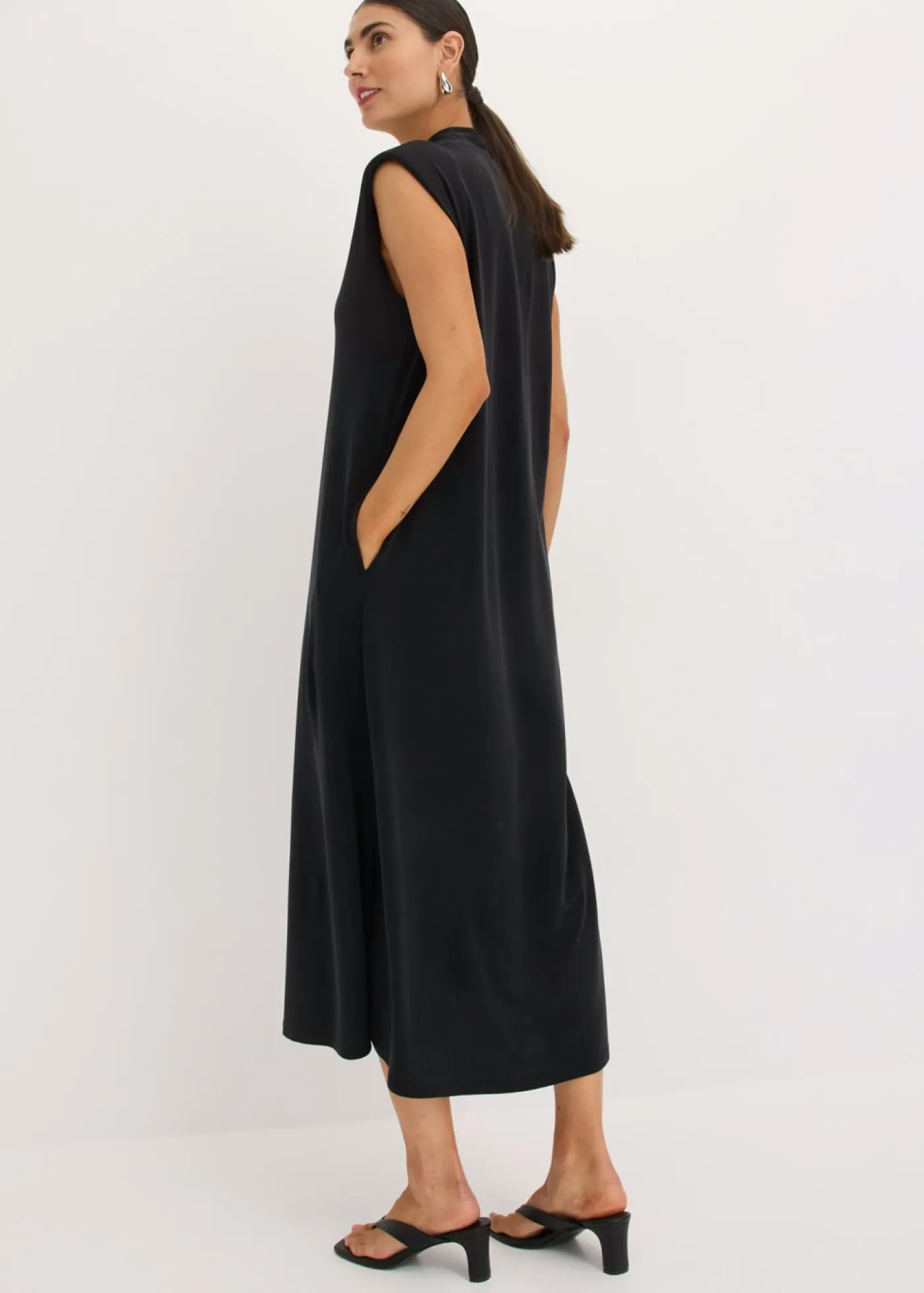 Sale Vestido de punto de piqué de viscosa con hombreras Mujer Vestidos