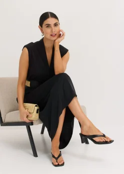 Sale Vestido de punto de piqué de viscosa con hombreras Mujer Vestidos