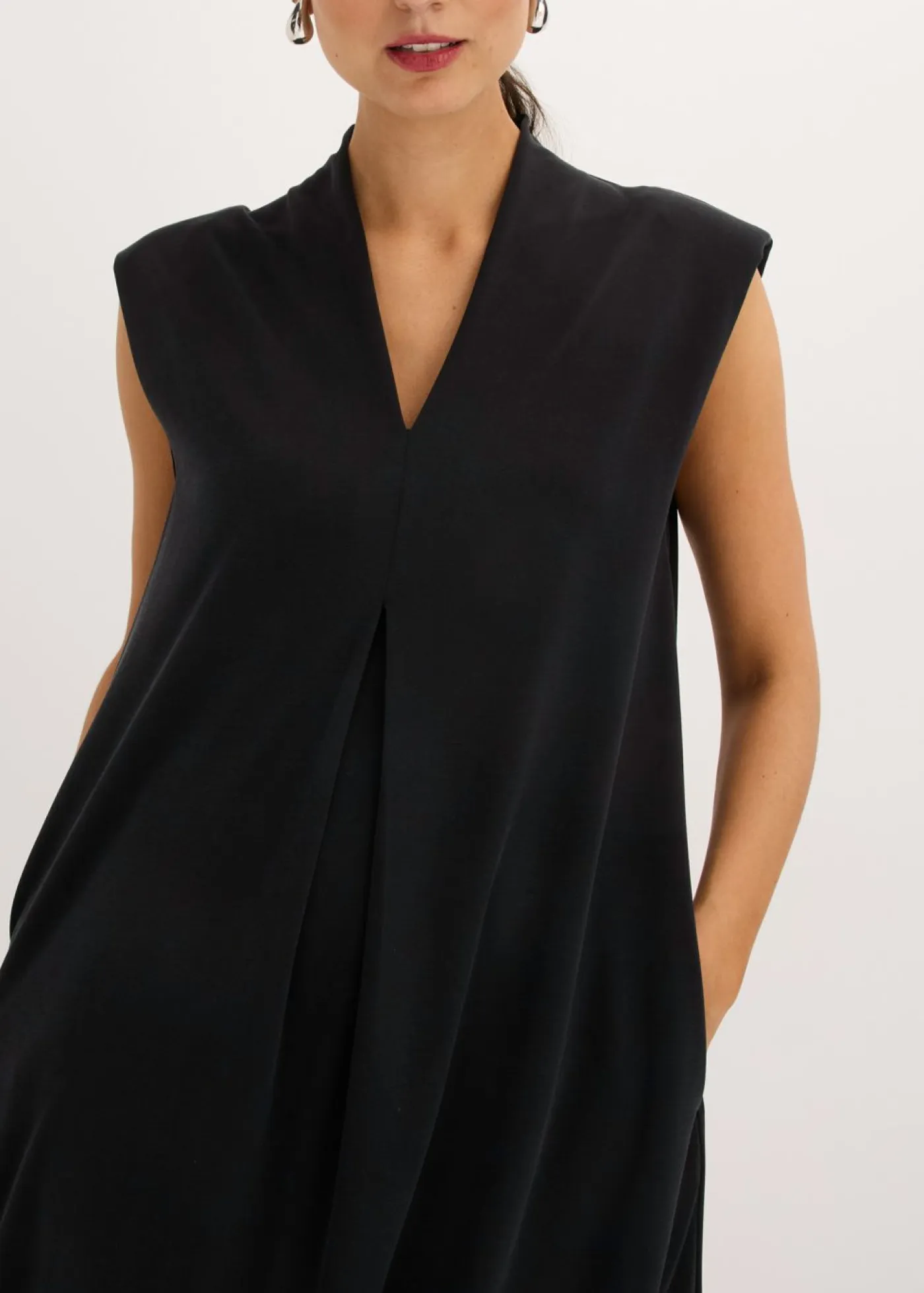 Sale Vestido de punto de piqué de viscosa con hombreras Mujer Vestidos